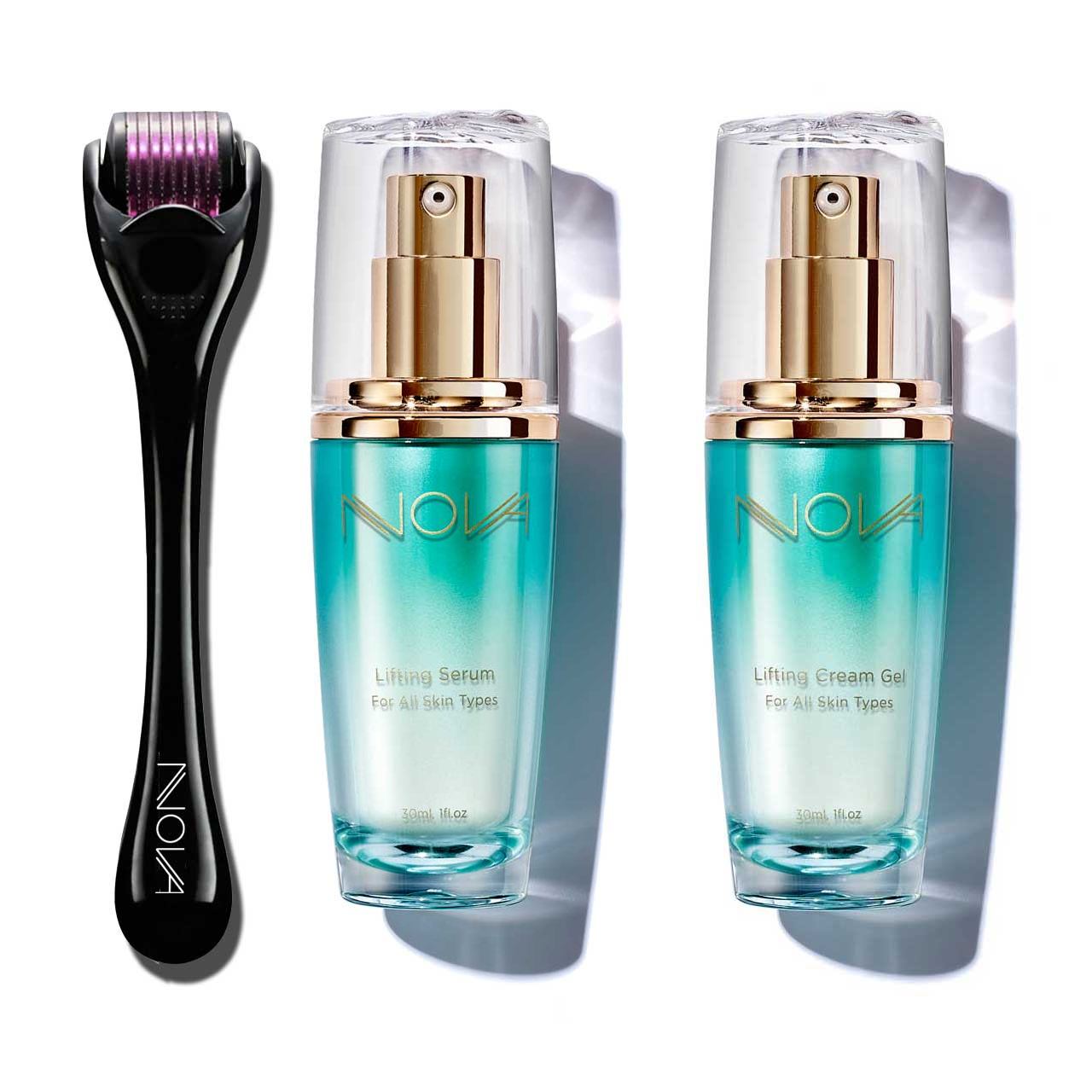 ערכת מזותרפיה | סרום לפנים חומצה היאלורונית ודרמה רולר